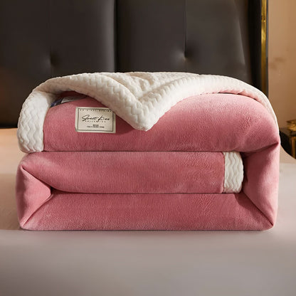 Double-sided quilted fleece blanket