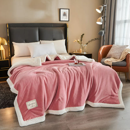 Double-sided quilted fleece blanket