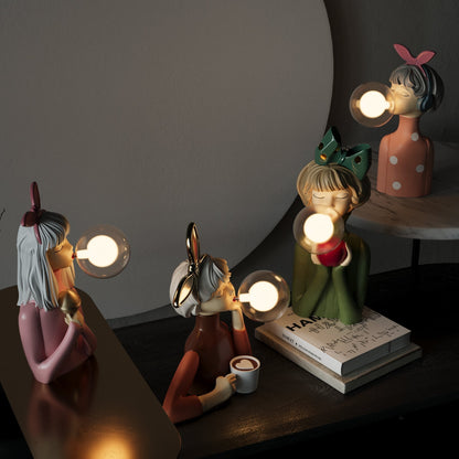 Lampa stołowa z kompozytu z kloszem tekstylnym i zasilaniem USB 110–240V