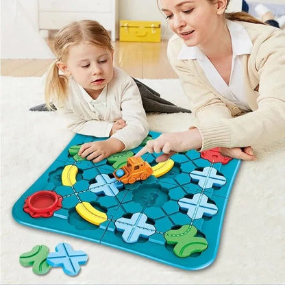 Magnetyczny Zestaw Pociągu dla Dzieci 38×38 cm – Tory i Elementy Kolejowe
