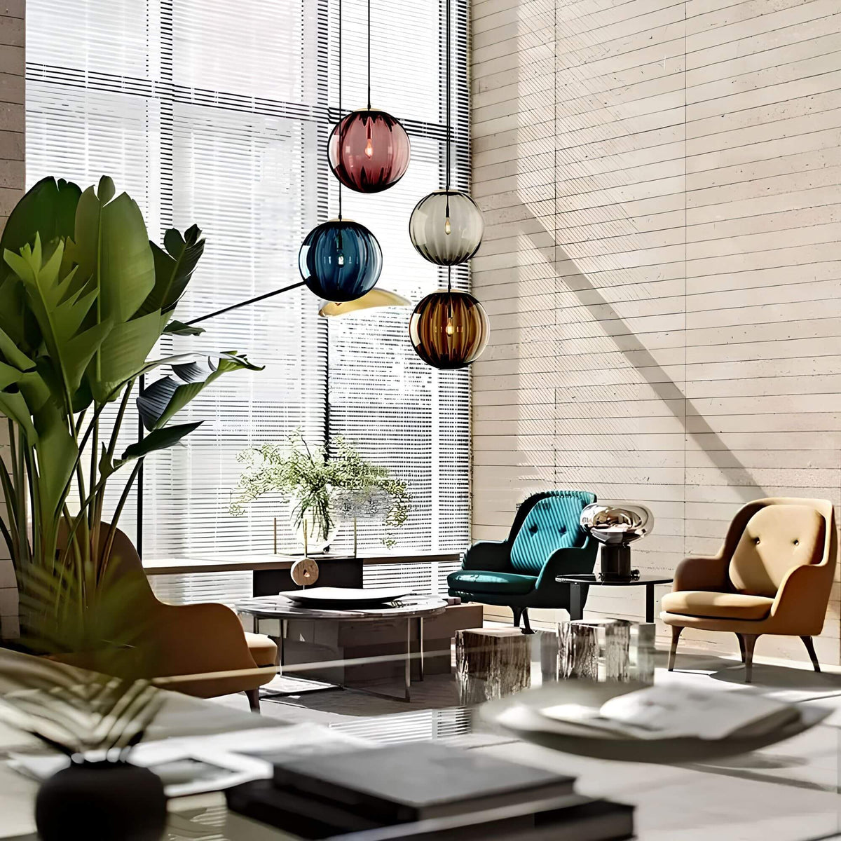 Suspension boule en verre