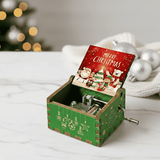 Boîte à musique de Noël à mécanisme manuel