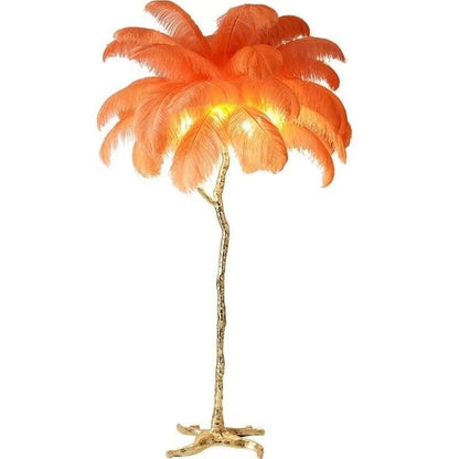 Lampa podłogowa LED E14 z piórami 3 tryby światła do salonu i sypialni