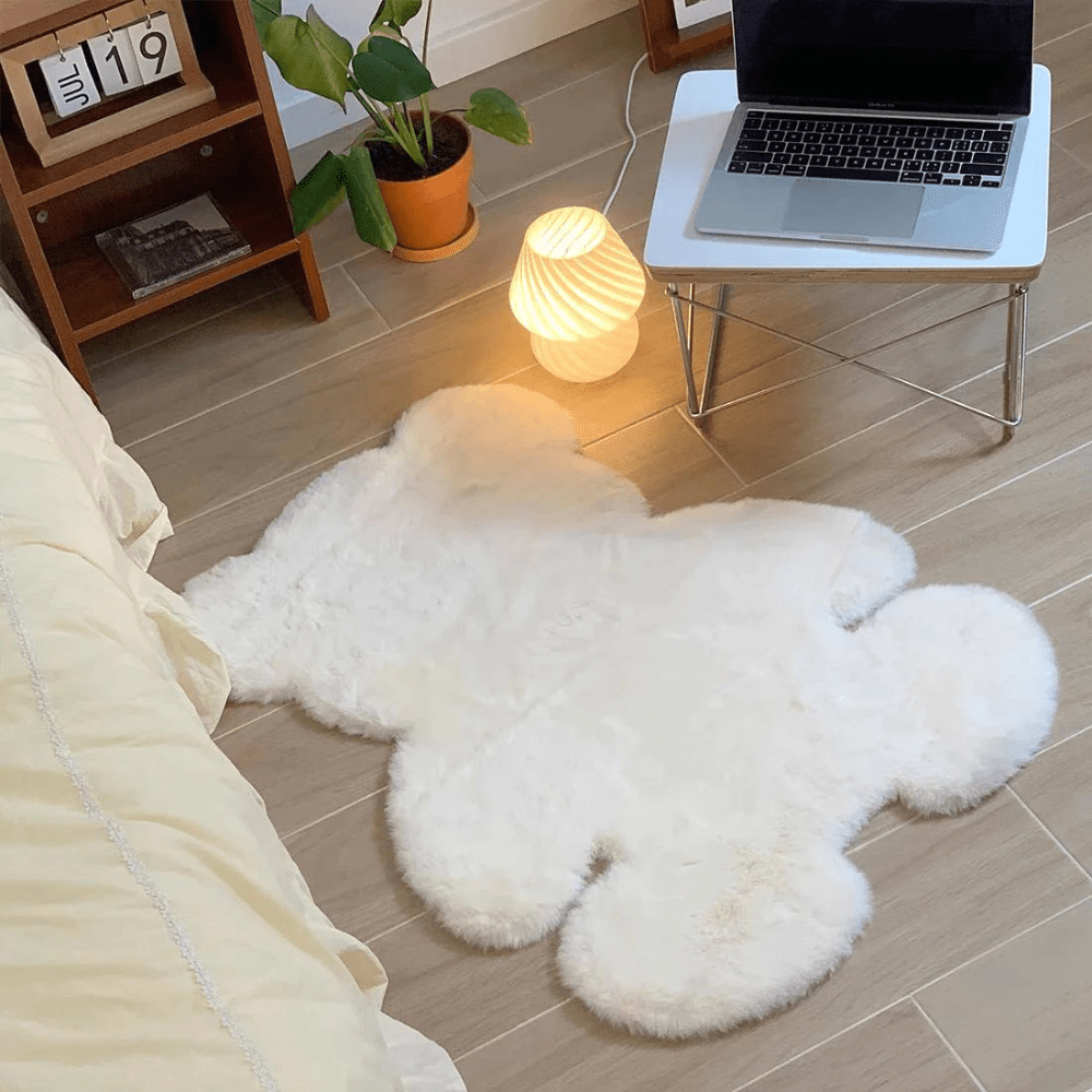 Plush mat with a teddy bear design