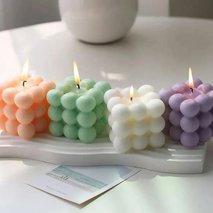 Scented cube-shaped candle