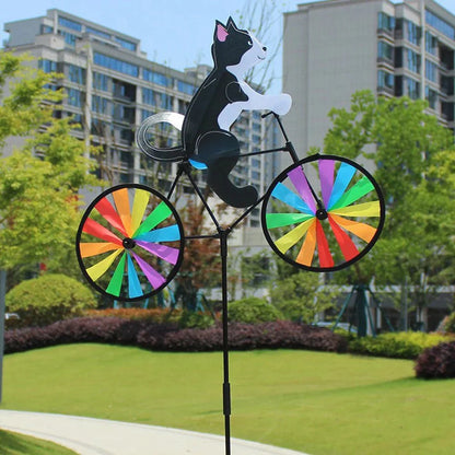 Garden windmill with a moving propeller