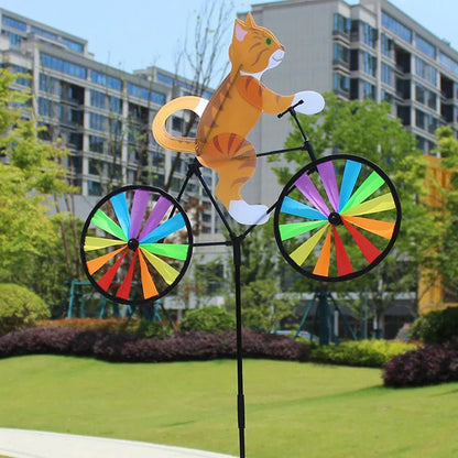 Garden windmill with a moving propeller