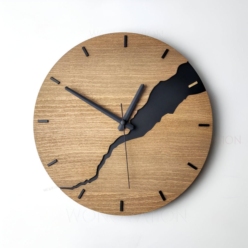 Drewniany Zegar Ścienny 30 cm w Stylu Nowoczesnym