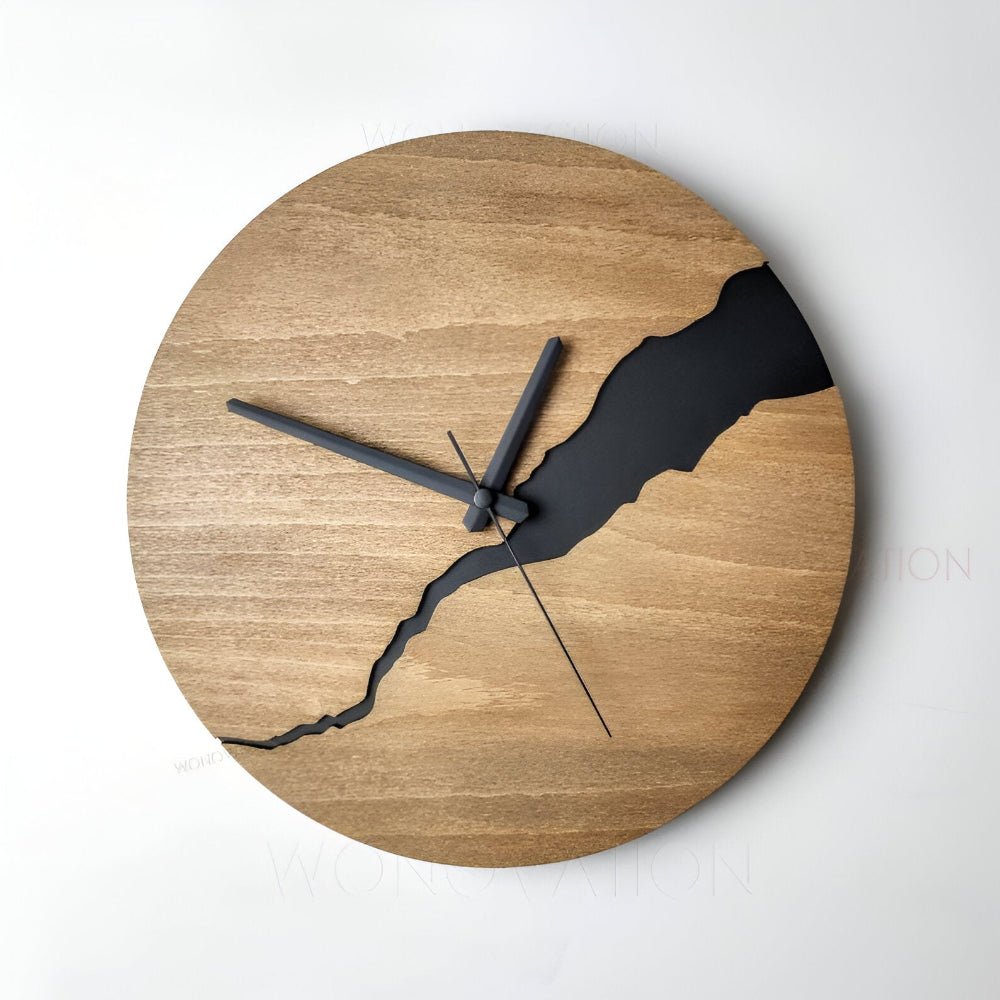Drewniany Zegar Ścienny 30 cm w Stylu Nowoczesnym