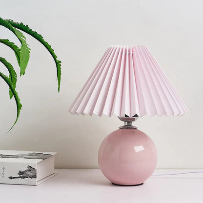 Lampa Stołowa z Tkaninowym Abażurem i Gwintem E27 do Sypialni i Salonu