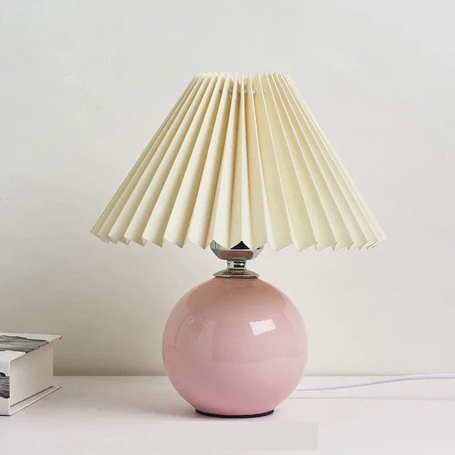 Lampa Stołowa z Tkaninowym Abażurem i Gwintem E27 do Sypialni i Salonu