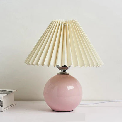Lampa Stołowa z Tkaninowym Abażurem i Gwintem E27 do Sypialni i Salonu