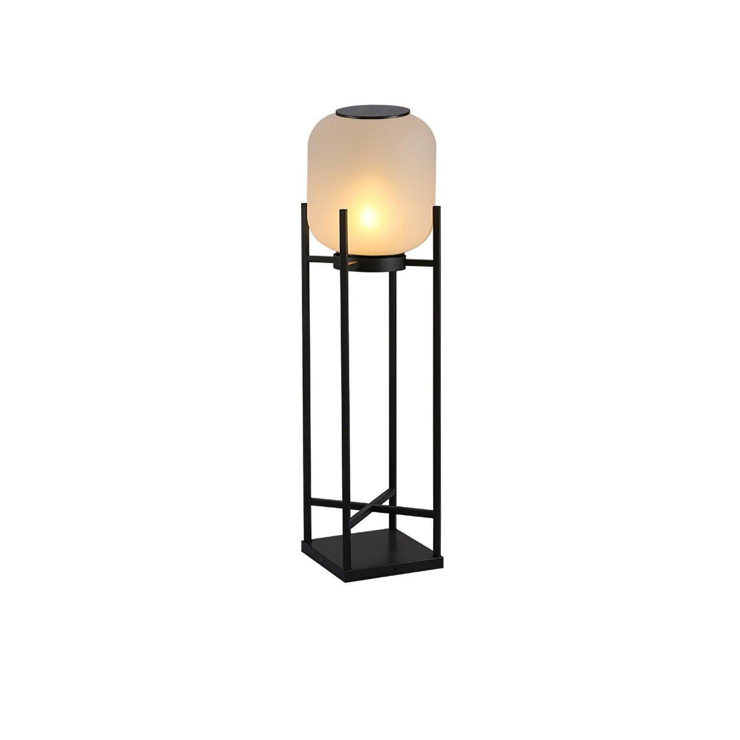 Solarna lampa stojąca LED do ogrodu ze stali nierdzewnej i szkła z automatycznym włączaniem nocnym