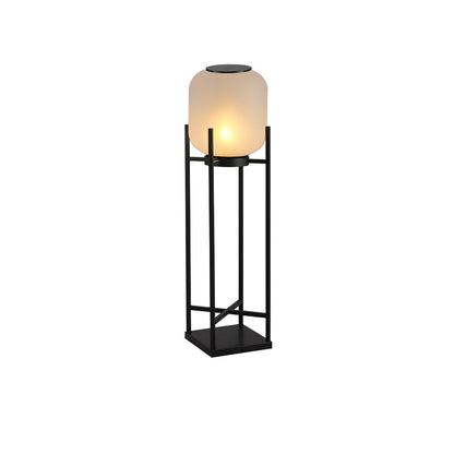 Solarna lampa stojąca LED do ogrodu ze stali nierdzewnej i szkła z automatycznym włączaniem nocnym