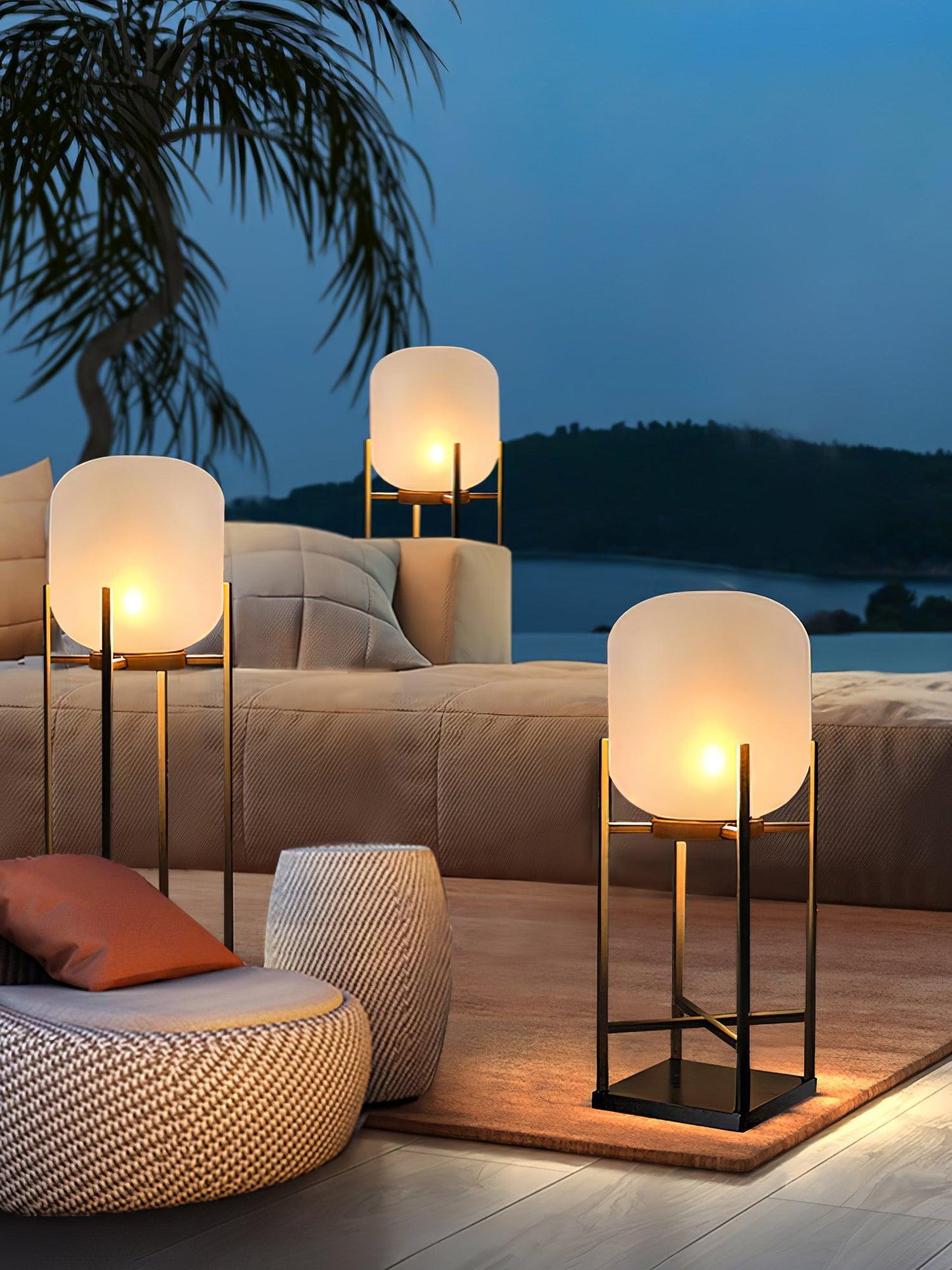 Solarna lampa stojąca LED do ogrodu ze stali nierdzewnej i szkła z automatycznym włączaniem nocnym