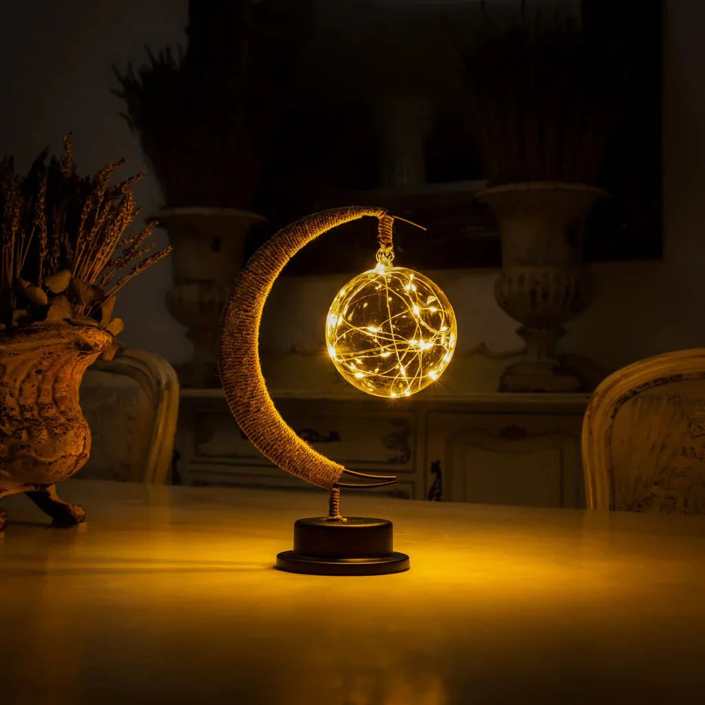 Lampa stołowa LED w kształcie księżyca z ciepłym światłem na baterie