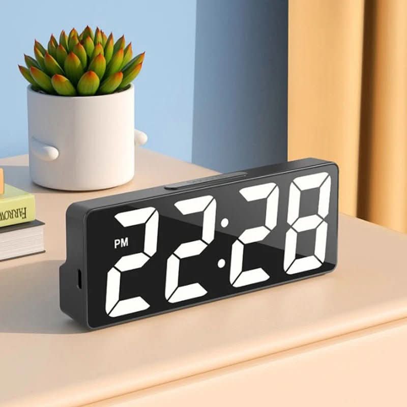 LED alarm clock with thermometer