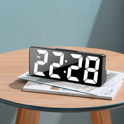 LED alarm clock with thermometer
