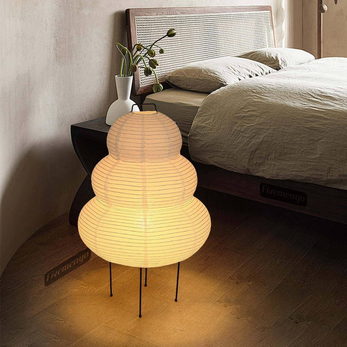 Rice paper floor lamp