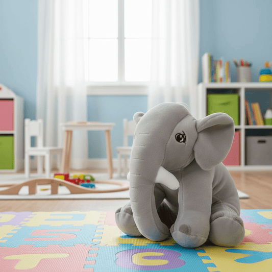 Éléphant en peluche avec ventouse, 20 cm
