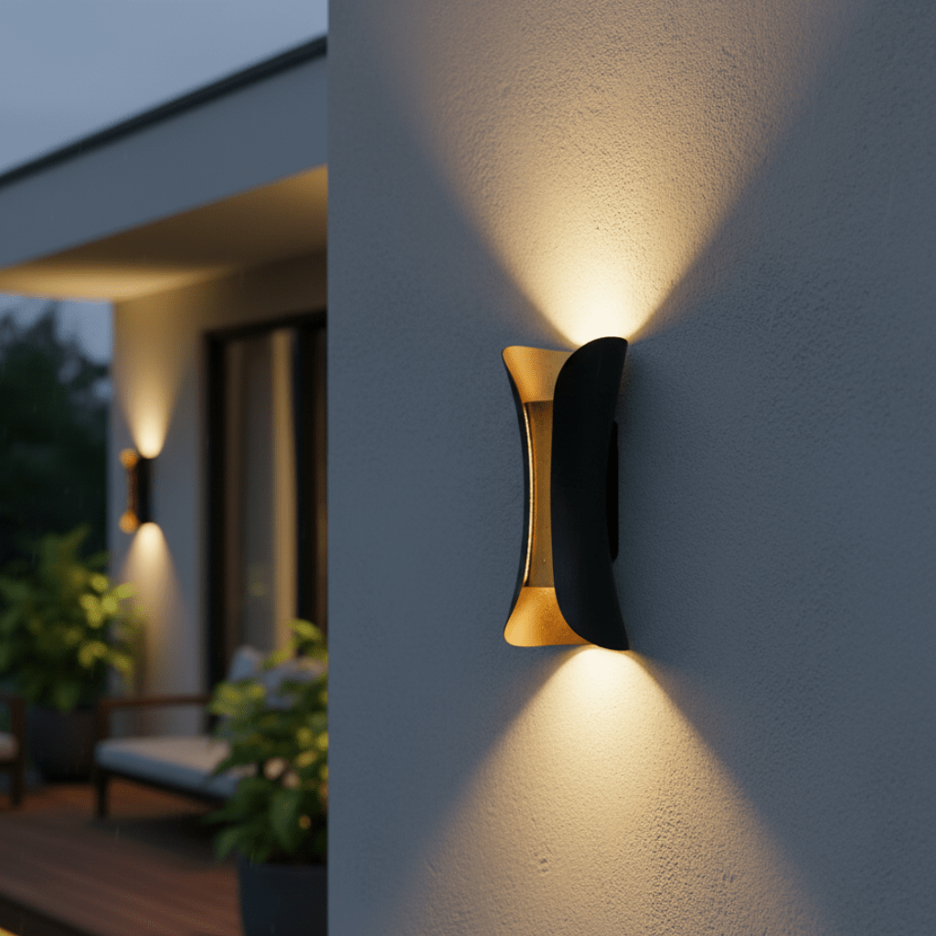 Lampa Ścienna LED o Zakrzywionej Konstrukcji do Zastosowań Zewnętrznych