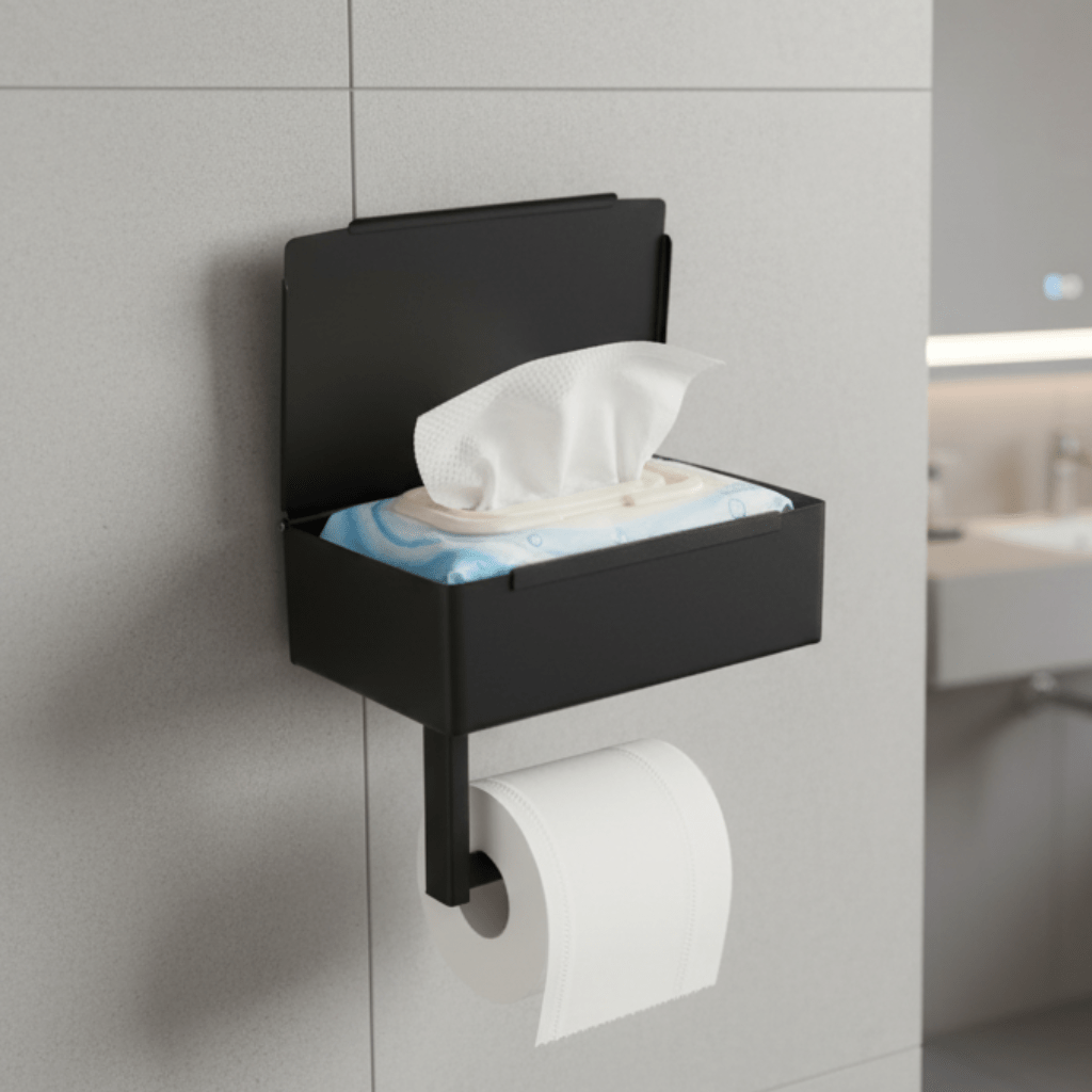 Porte-papier toilette avec étagère