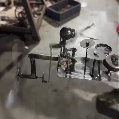 Dekoracja ogrodowa wiatrak metalowy muzyczny na palu do ogrodu