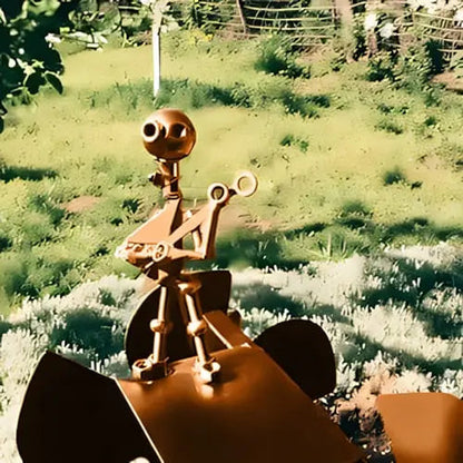 Dekoracja ogrodowa wiatrak metalowy muzyczny na palu do ogrodu
