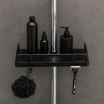 Shower caddy for a shower rod
