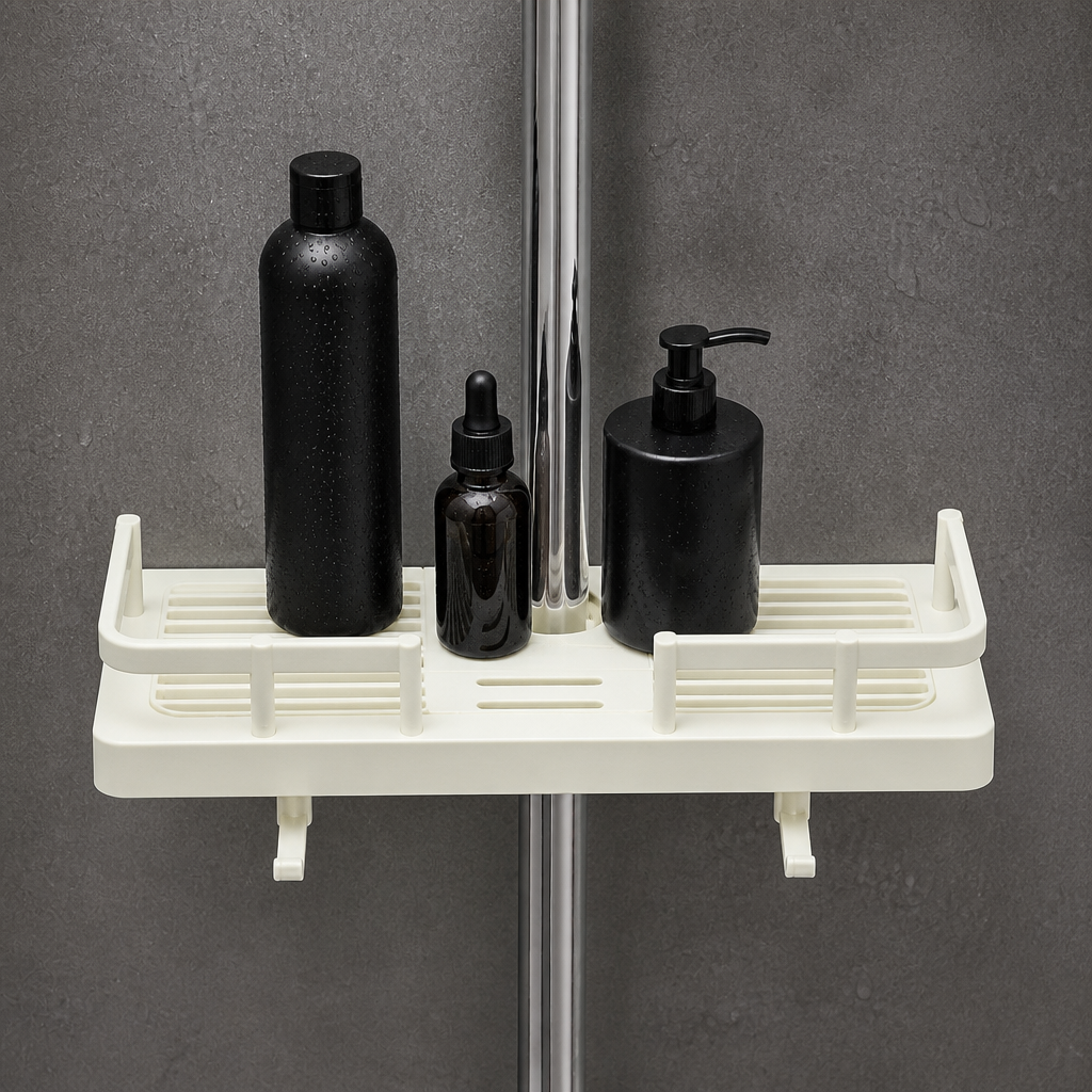 Shower caddy for a shower rod