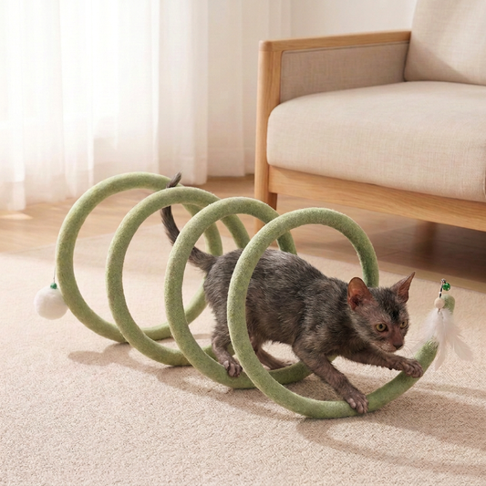 Tunnel spiralé pour chat
