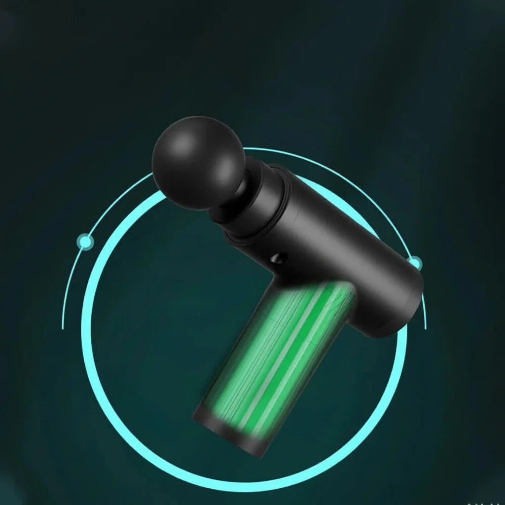 Mini Pistolet do Masażu z 6 Poziomami Prędkości i 4 Końcówkami Masującymi