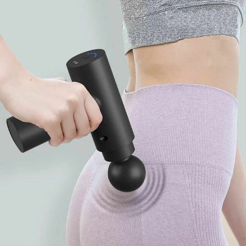 Mini Pistolet do Masażu z 6 Poziomami Prędkości i 4 Końcówkami Masującymi