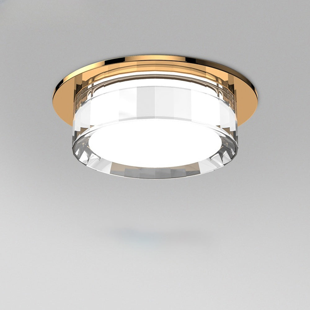 Plafonnier rond avec abat-jour en verre