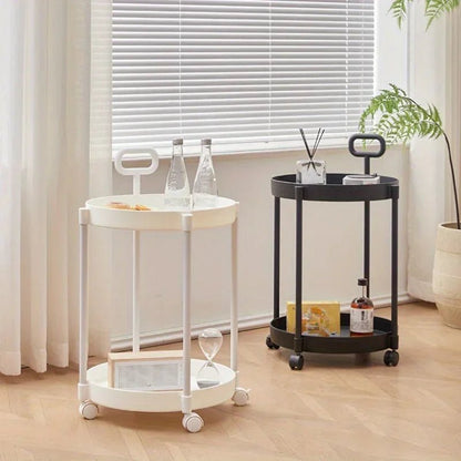 Dwupoziomowy Stolik Pomocniczy na Kółkach z Uchwytem 40 × 55 cm