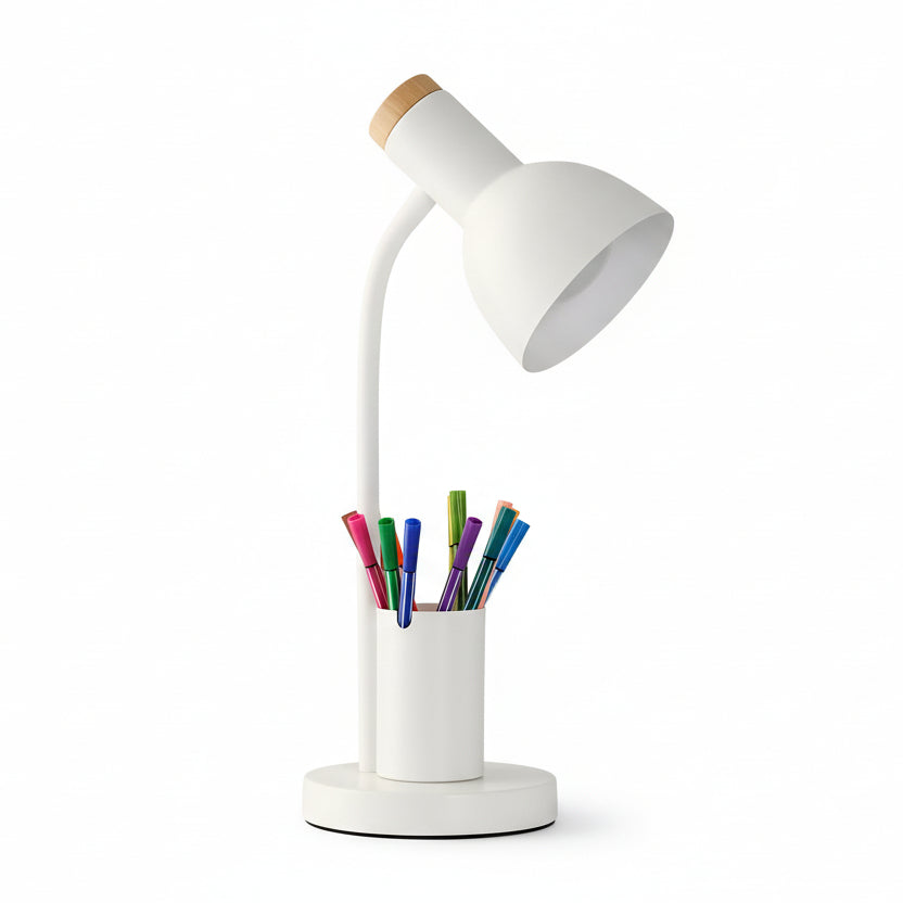 Lampa Biurkowa LED z Pojemnikiem na Długopisy i 3 Temperaturami Barwowymi Światła