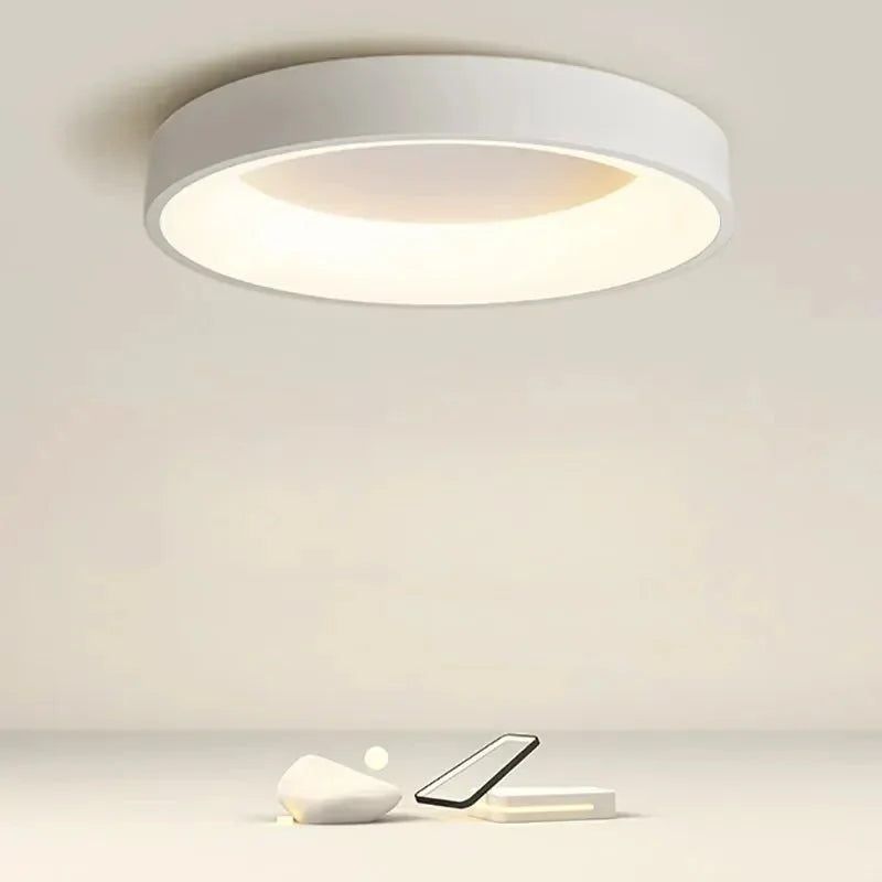Lampa sufitowa LED okrągła w stylu skandynawskim 0–5W z zintegrowanym źródłem światła