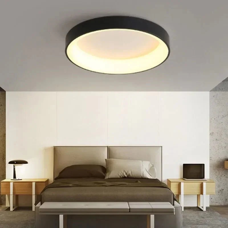 Lampa sufitowa LED okrągła w stylu skandynawskim 0–5W z zintegrowanym źródłem światła