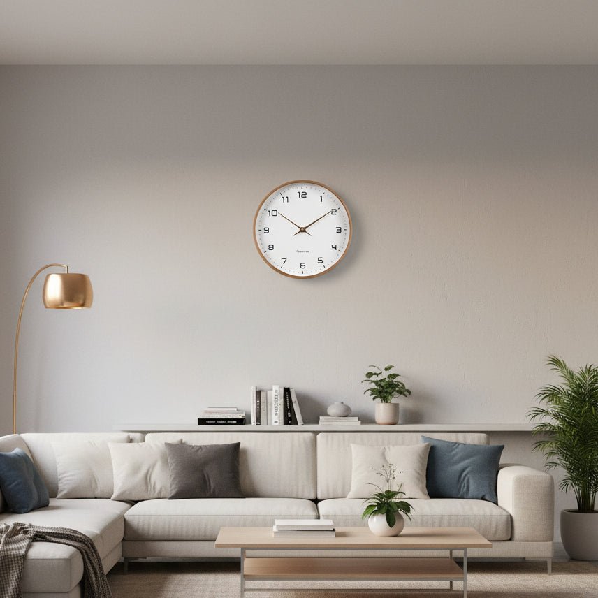 Drewniany Zegar Ścienny z Cichym Mechanizmem i Minimalistycznym Designem