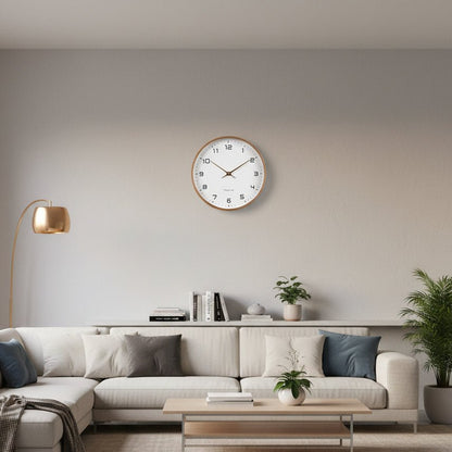 Drewniany Zegar Ścienny z Cichym Mechanizmem i Minimalistycznym Designem