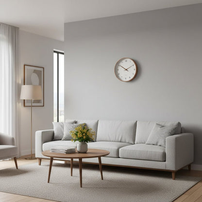 Drewniany Zegar Ścienny z Cichym Mechanizmem i Minimalistycznym Designem