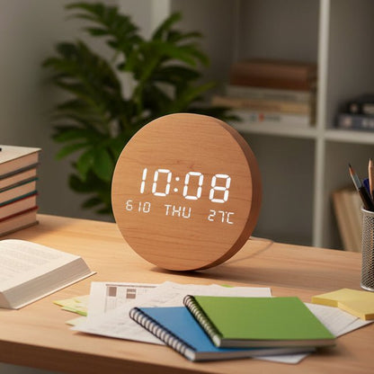 Cyfrowy Zegar Stołowy LED w Stylu Skandynawskim 19,5 cm