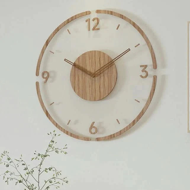 Zegar ścienny cichy lite drewno