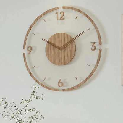 Zegar ścienny cichy lite drewno