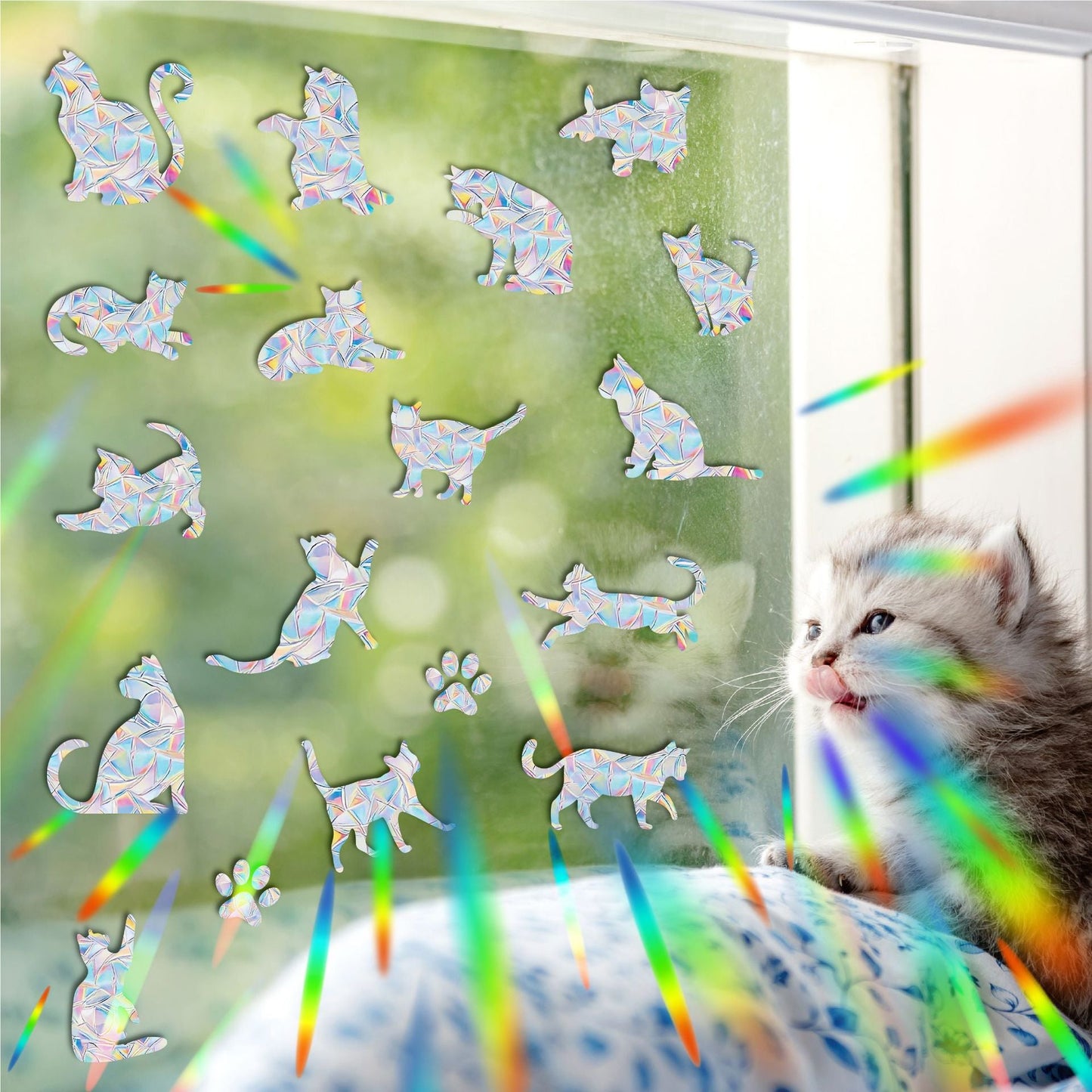 Naklejki okienne holograficzne
