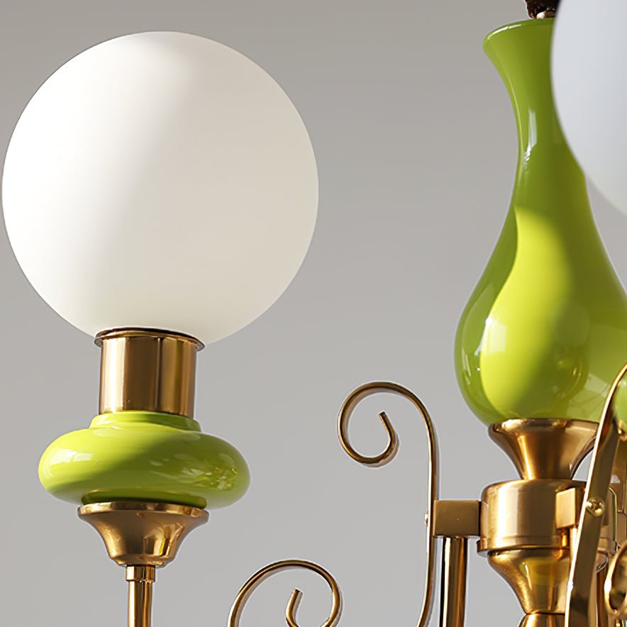 Żyrandol szklany E27 z regulowaną długością zawieszenia do salonu