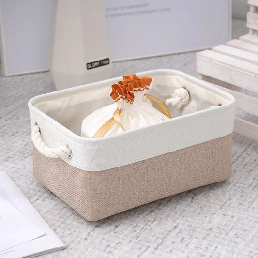 Linen-cotton storage basket
