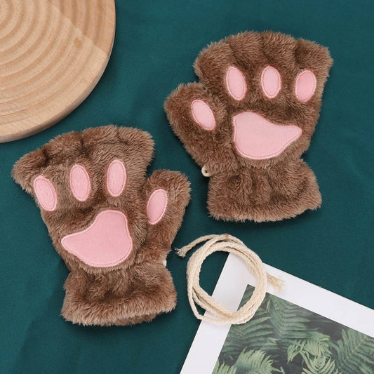 Winter cat paw gloves