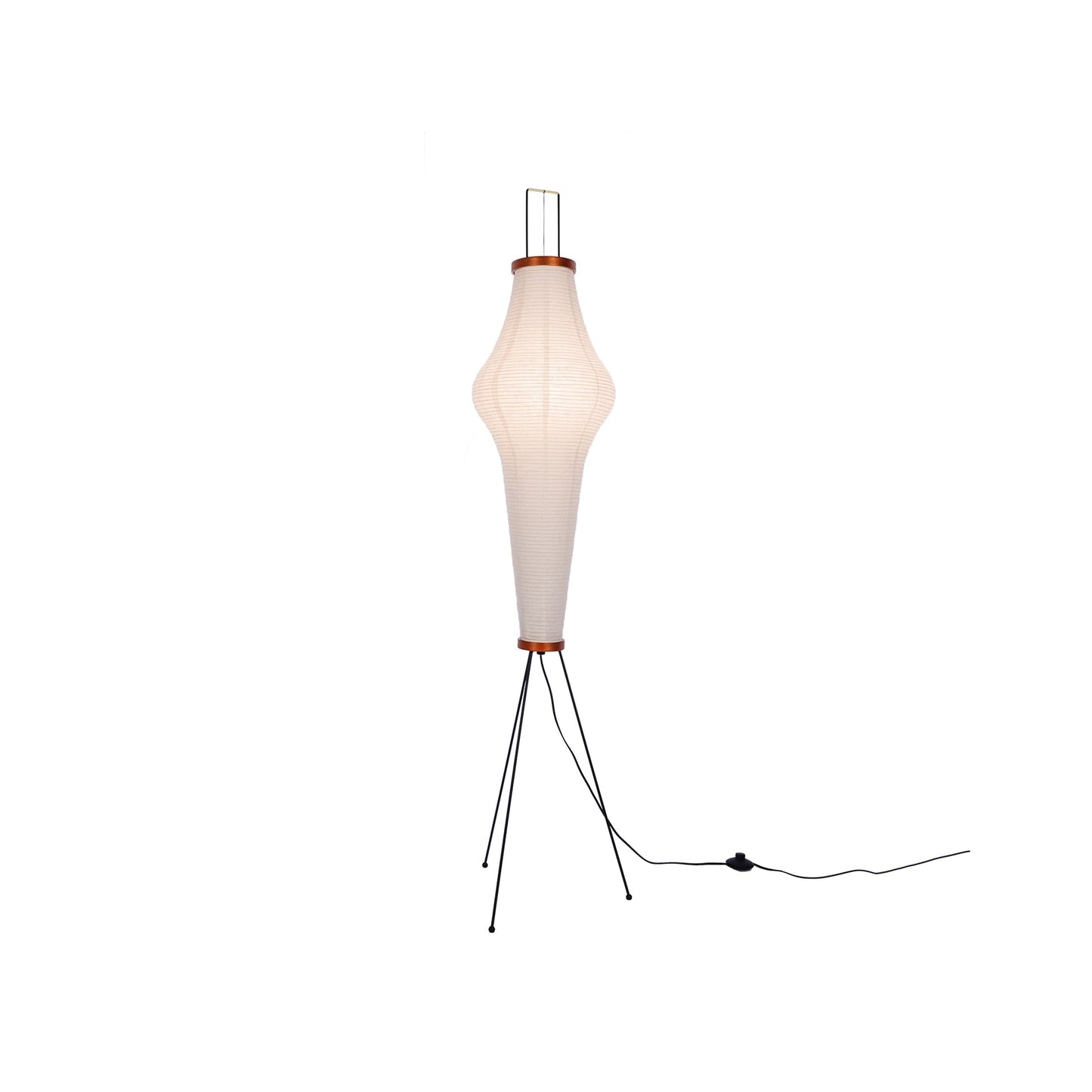 Lampa podłogowa papier ryżowy E27 stojąca metalowa do salonu i sypialni