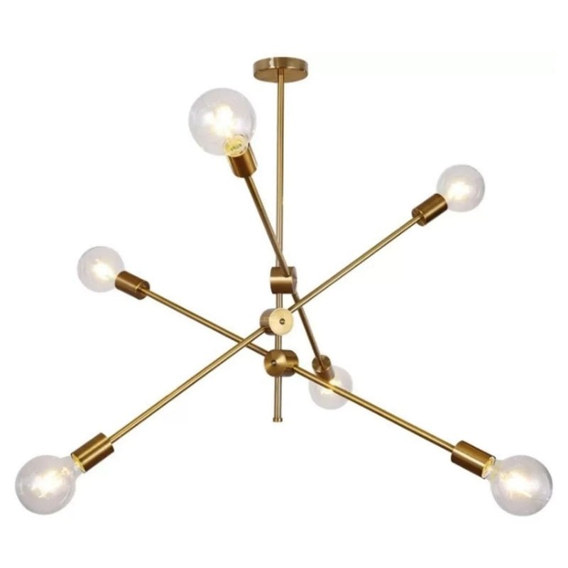Żyrandol Sputnik E27 w stylu mid-century z metalu i aluminium do salonu i biura